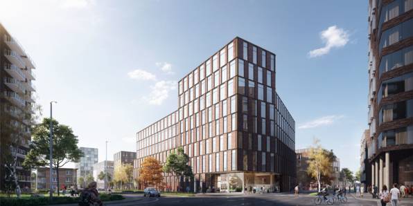 Lidl Danmarks nye hovedkontor, som bliver bygget på Godsbanen i Aarhus